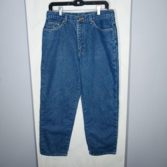 Vintage LL BEAN Women's Jeans Sz 12 Double L Relaxed High Rise Mom Tapered Lined - Picture 1 of 7